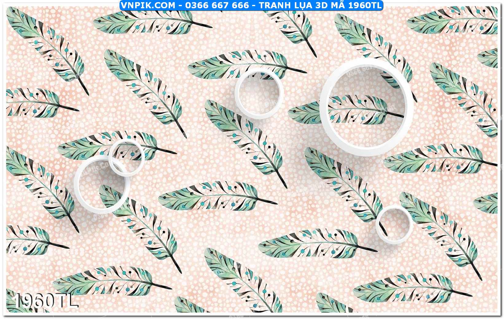 Tranh lụa 3D – Tranh trang trí dán tường 1960TL