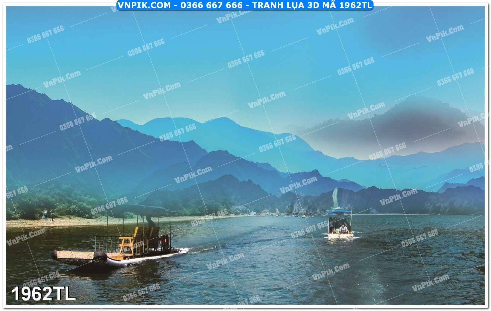 Tranh lụa 3D – Tranh trang trí dán tường 1962TL