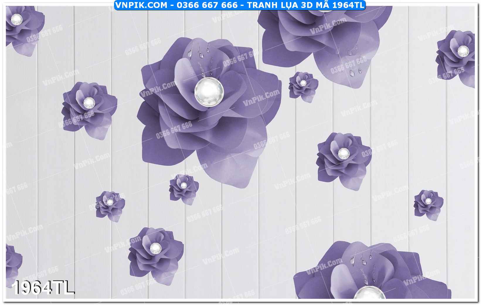 Tranh lụa 3D – Tranh trang trí dán tường 1964TL