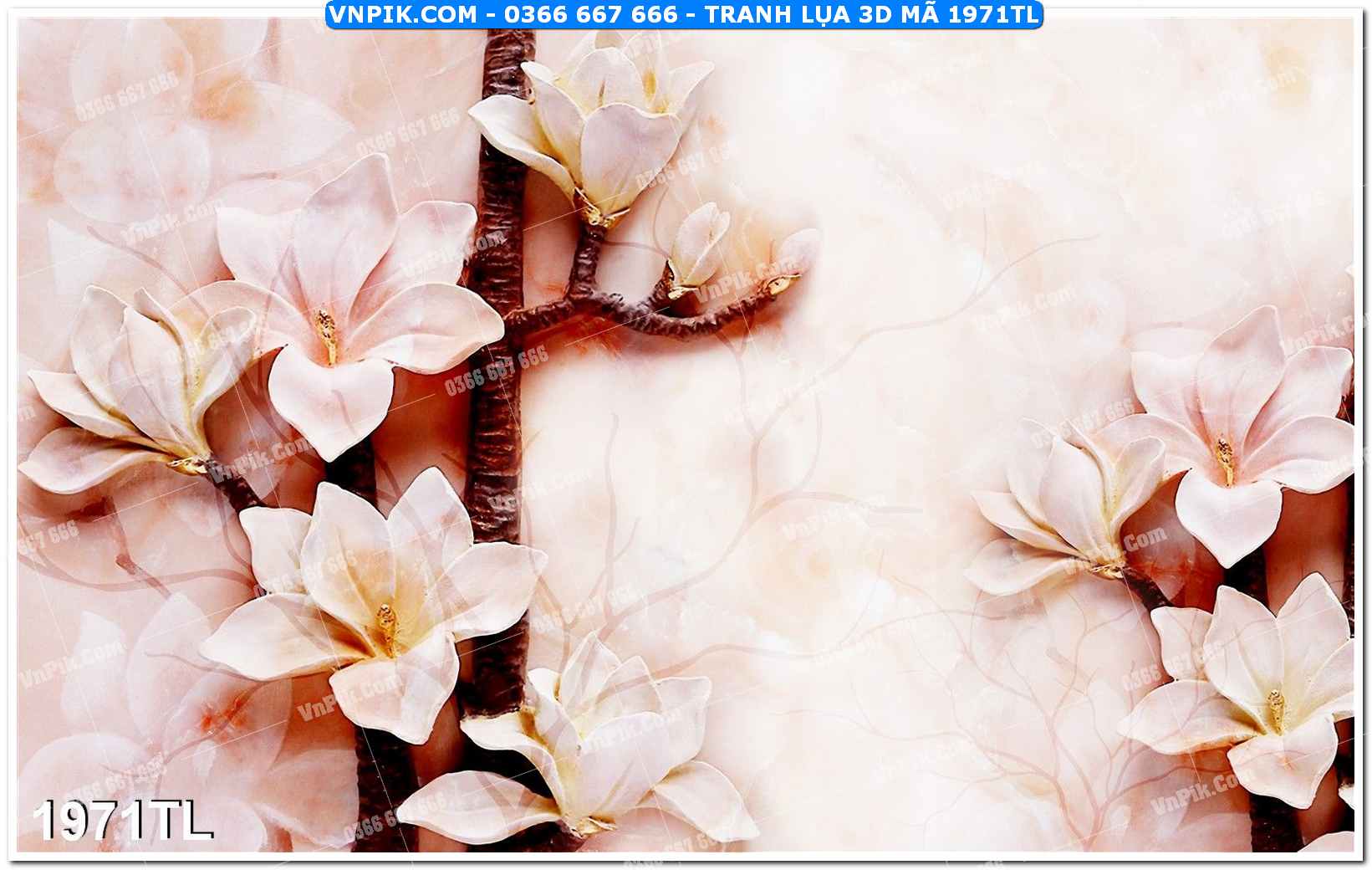 Tranh lụa 3D – Tranh trang trí dán tường 1971TL