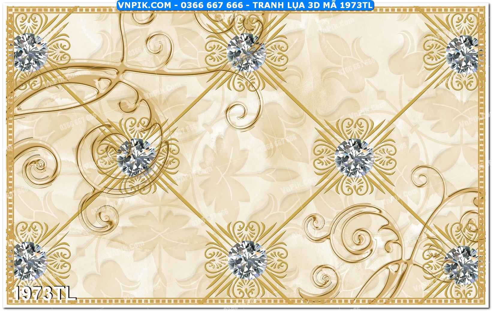 Tranh lụa 3D – Tranh trang trí dán tường 1973TL