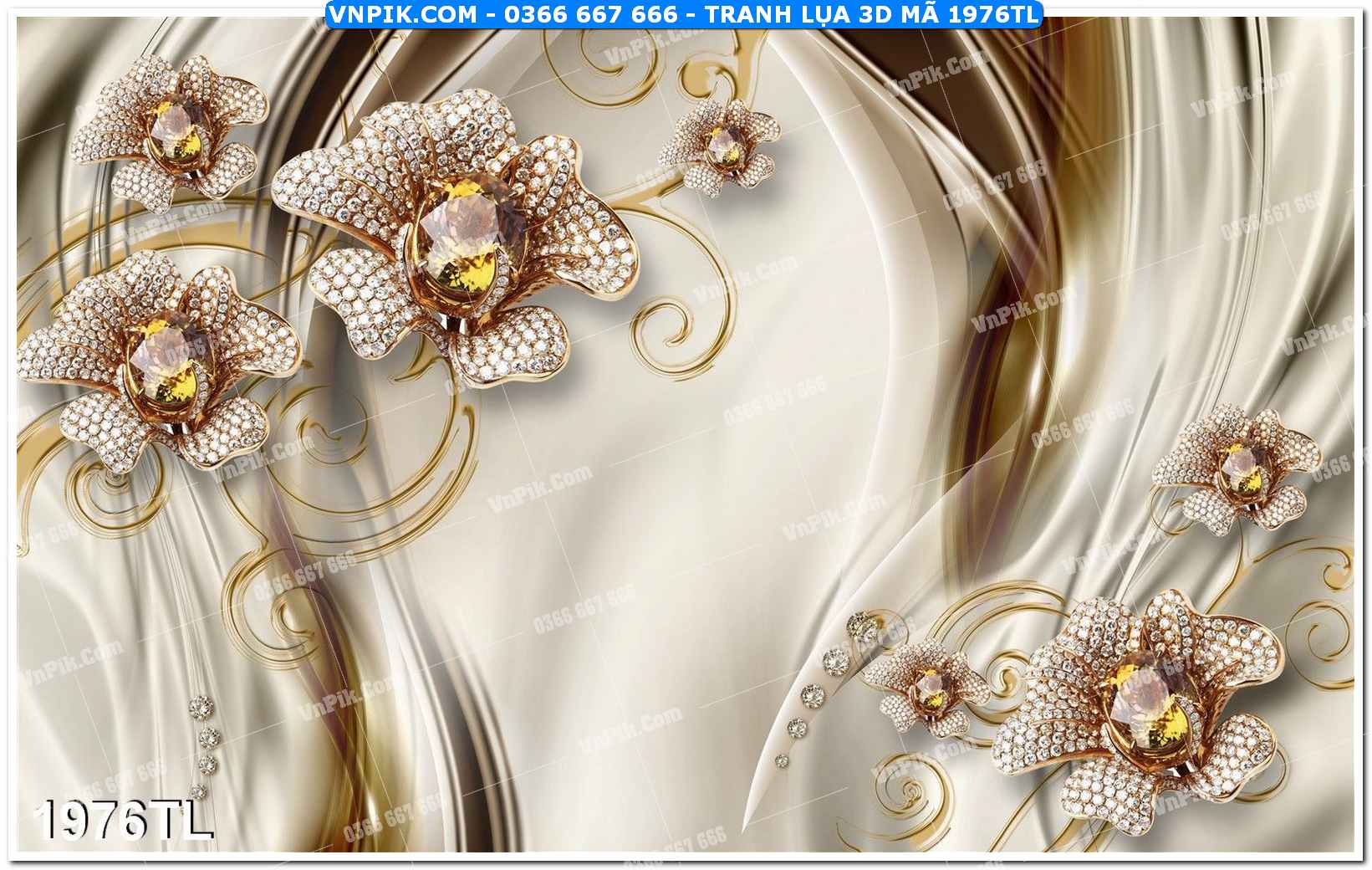 Tranh lụa 3D – Tranh trang trí dán tường 1976TL