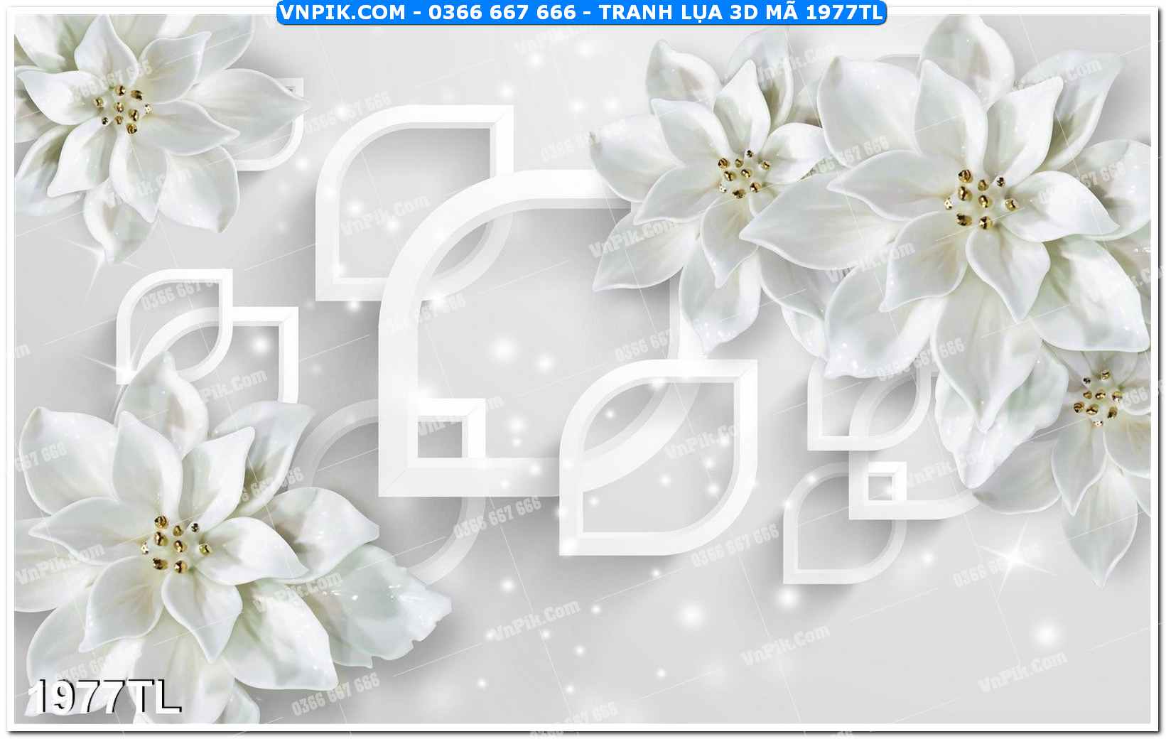 Tranh lụa 3D – Tranh trang trí dán tường 1977TL