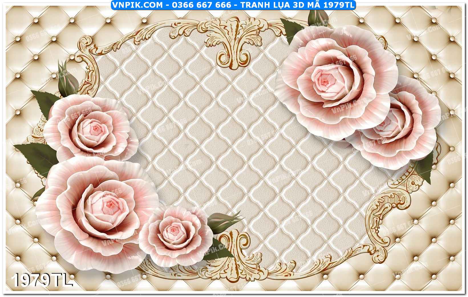 Tranh lụa 3D – Tranh trang trí dán tường 1979TL