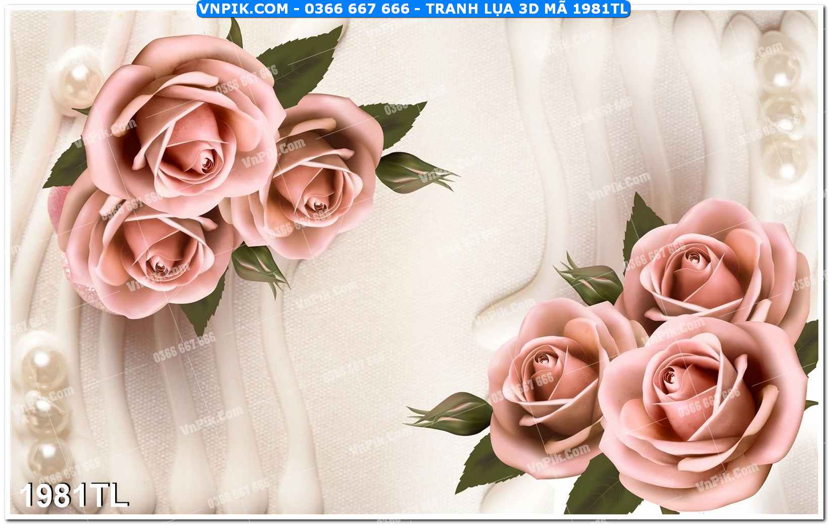 Tranh lụa 3D – Tranh trang trí dán tường 1981TL