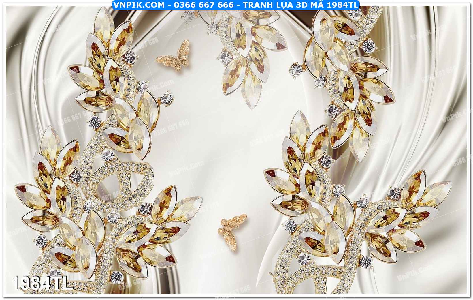 Tranh lụa 3D – Tranh trang trí dán tường 1984TL