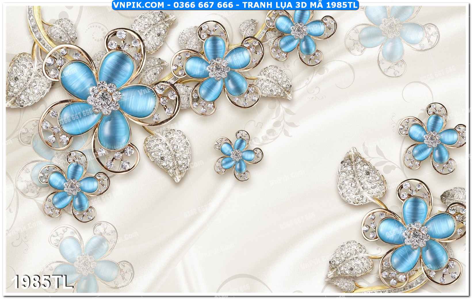 Tranh lụa 3D – Tranh trang trí dán tường 1985TL