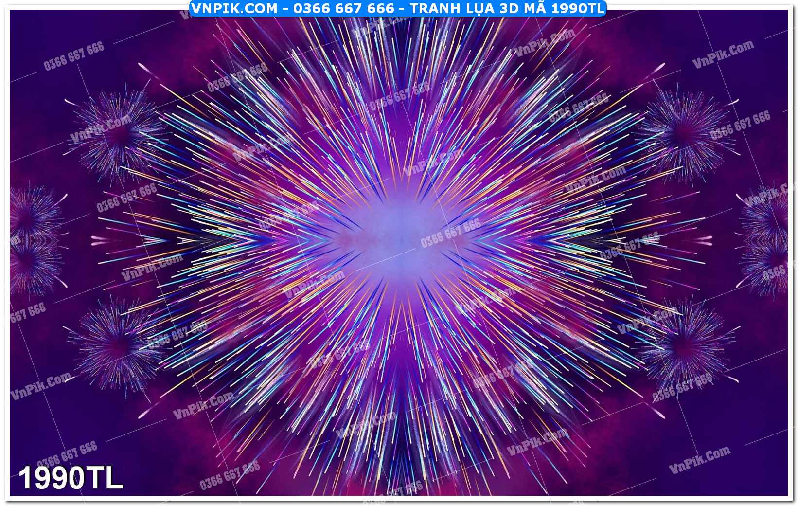 Tranh lụa 3D – Tranh trang trí dán tường 1990TL