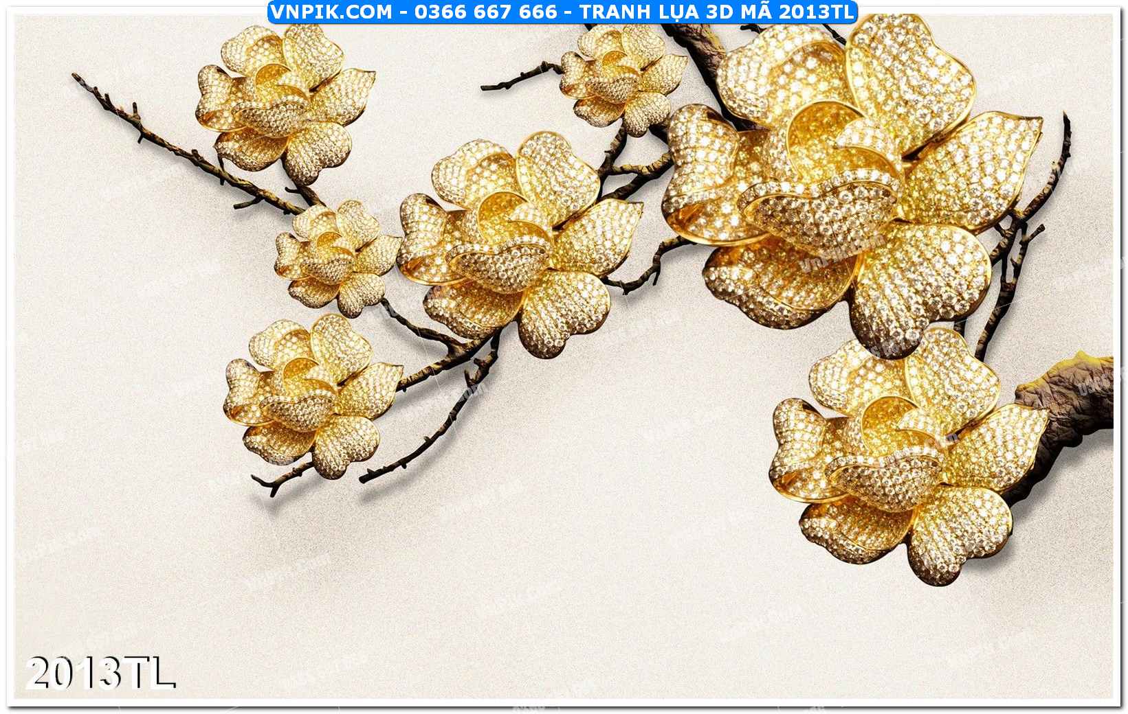 Tranh lụa 3D – Tranh trang trí dán tường 2013TL