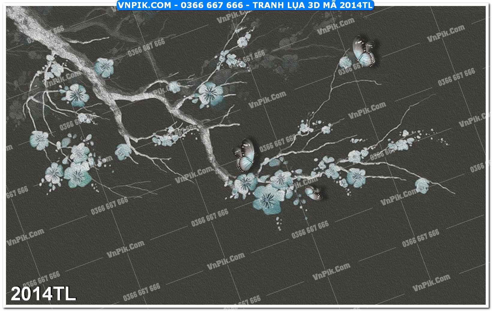 Tranh lụa 3D – Tranh trang trí dán tường 2014TL