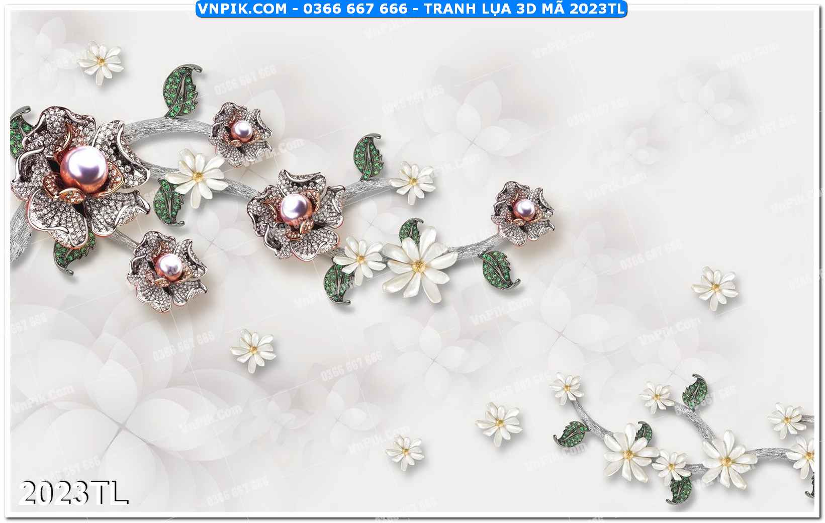 Tranh lụa 3D – Tranh trang trí dán tường 2023TL