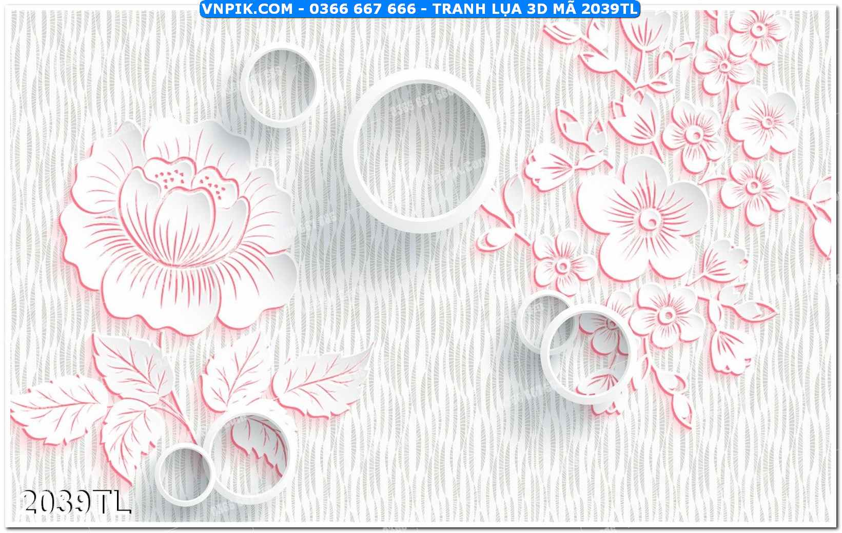 Tranh lụa 3D – Tranh trang trí dán tường 2039TL