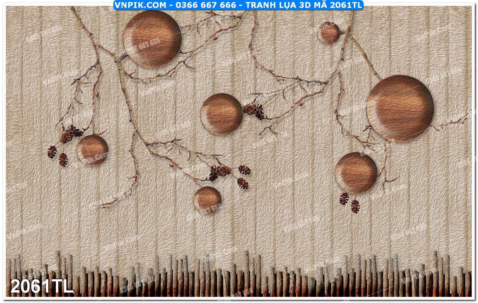 Tranh lụa 3D – Tranh trang trí dán tường 2061TL