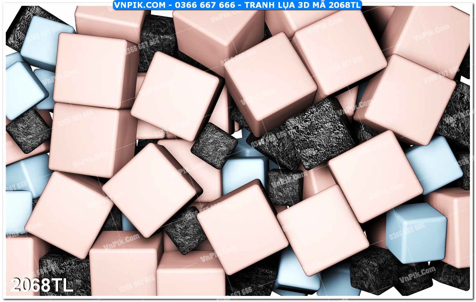 Tranh lụa 3D – Tranh trang trí dán tường 2068TL