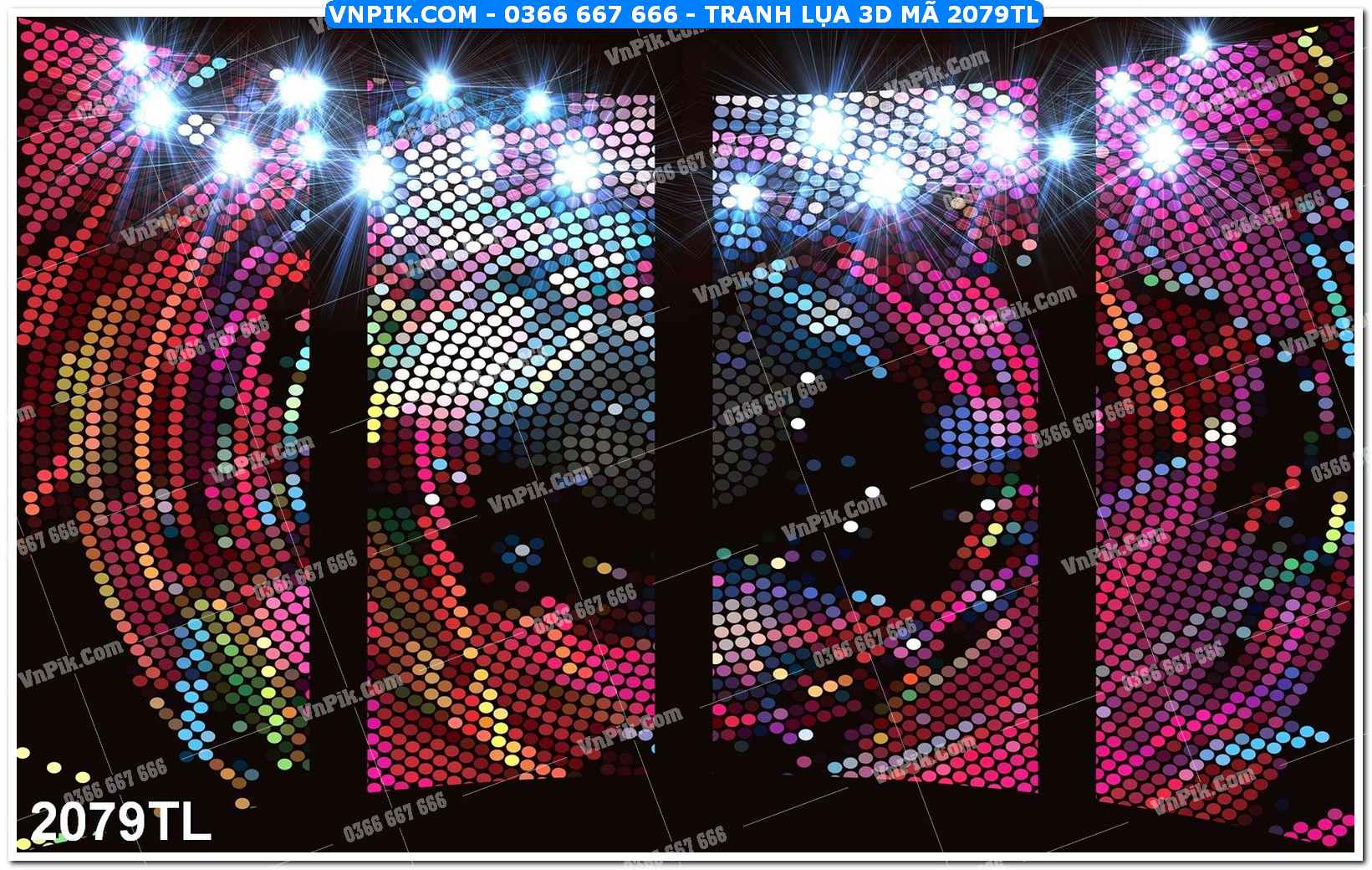 Tranh lụa 3D – Tranh trang trí dán tường 2079TL