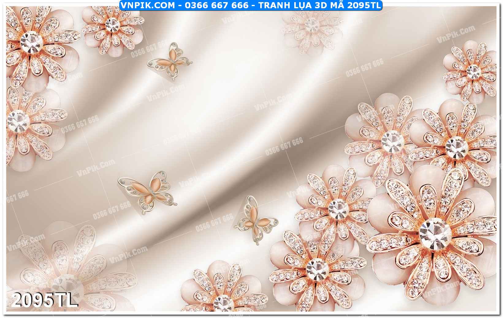 Tranh lụa 3D – Tranh trang trí dán tường 2095TL