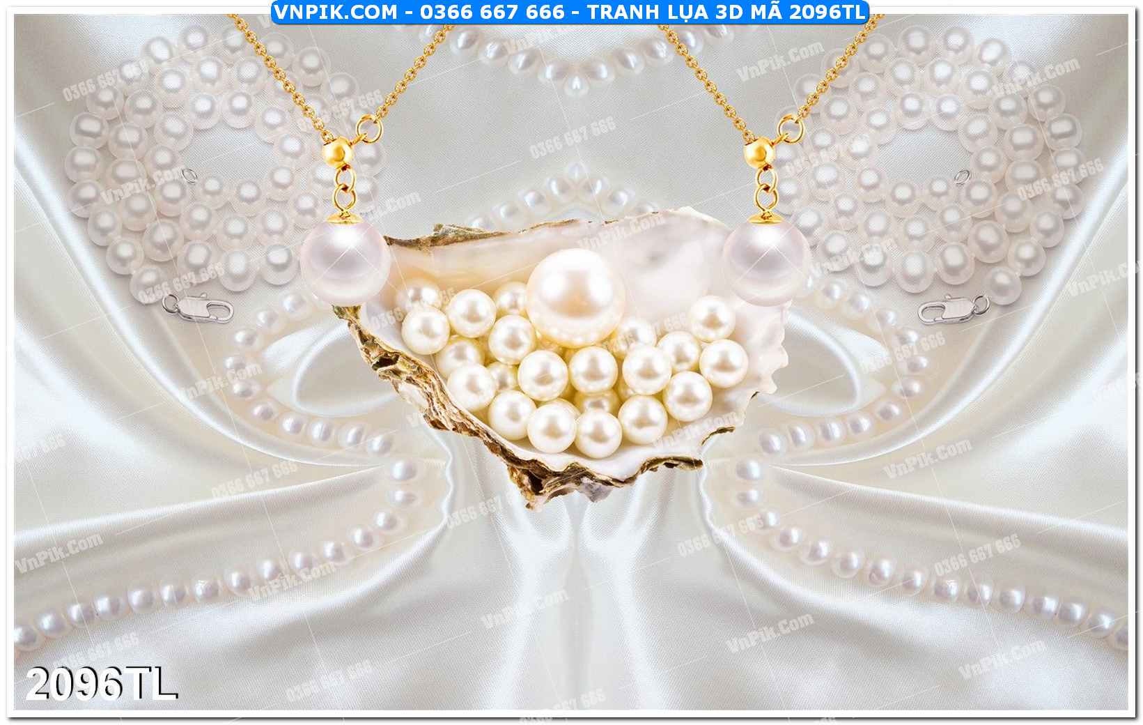 Tranh lụa 3D – Tranh trang trí dán tường 2096TL