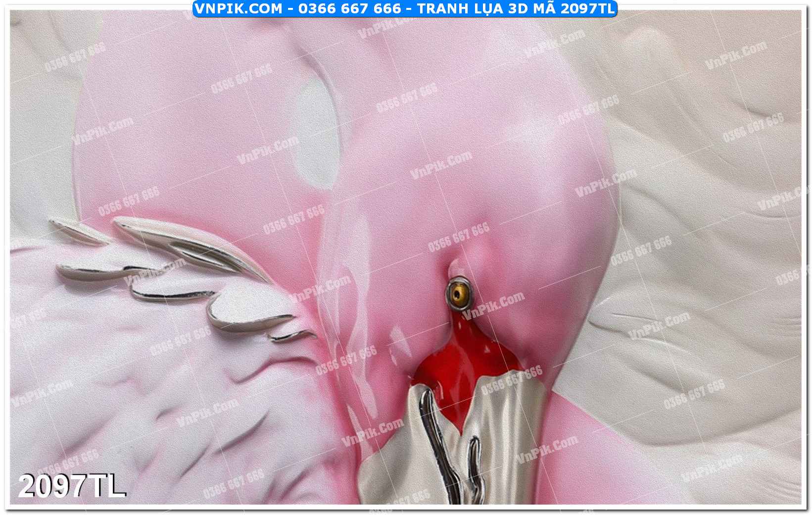 Tranh lụa 3D – Tranh trang trí dán tường 2097TL