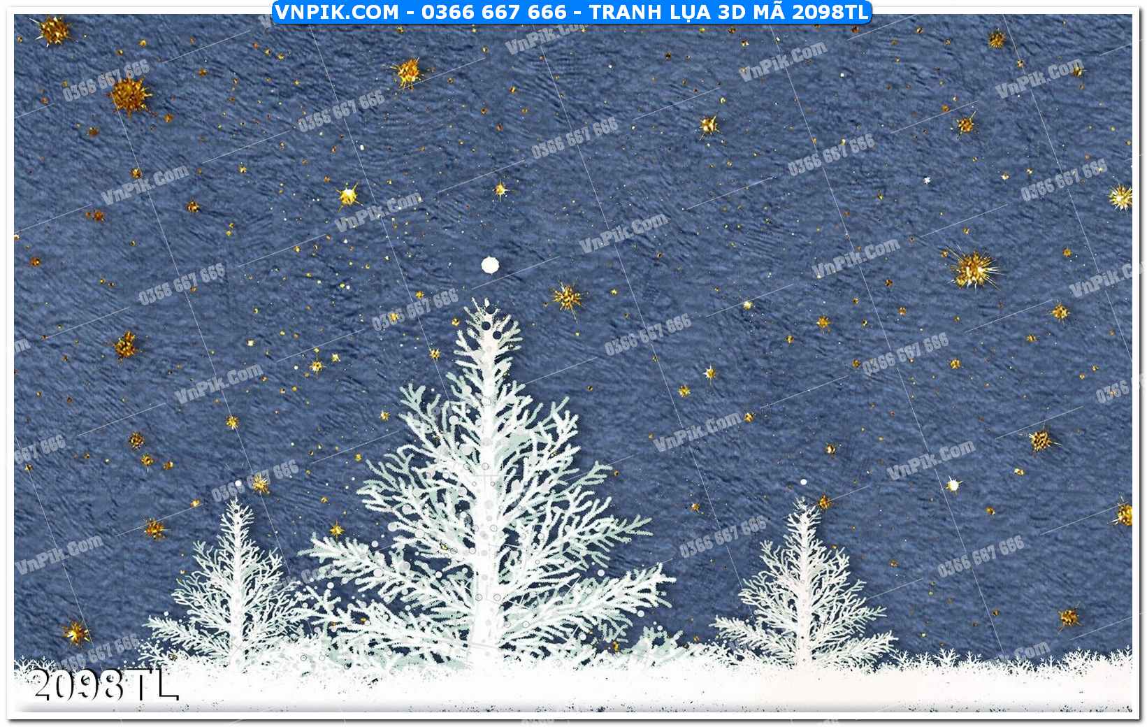 Tranh lụa 3D – Tranh trang trí dán tường 2098TL