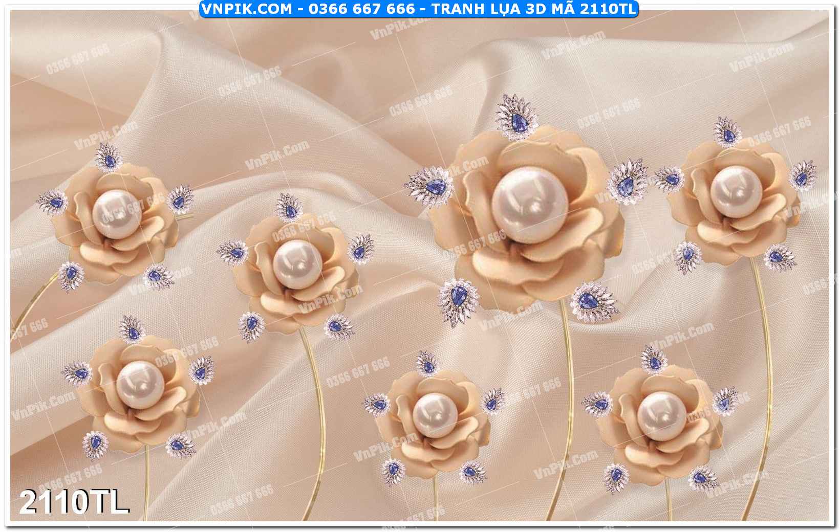 Tranh lụa 3D – Tranh trang trí dán tường 2110TL