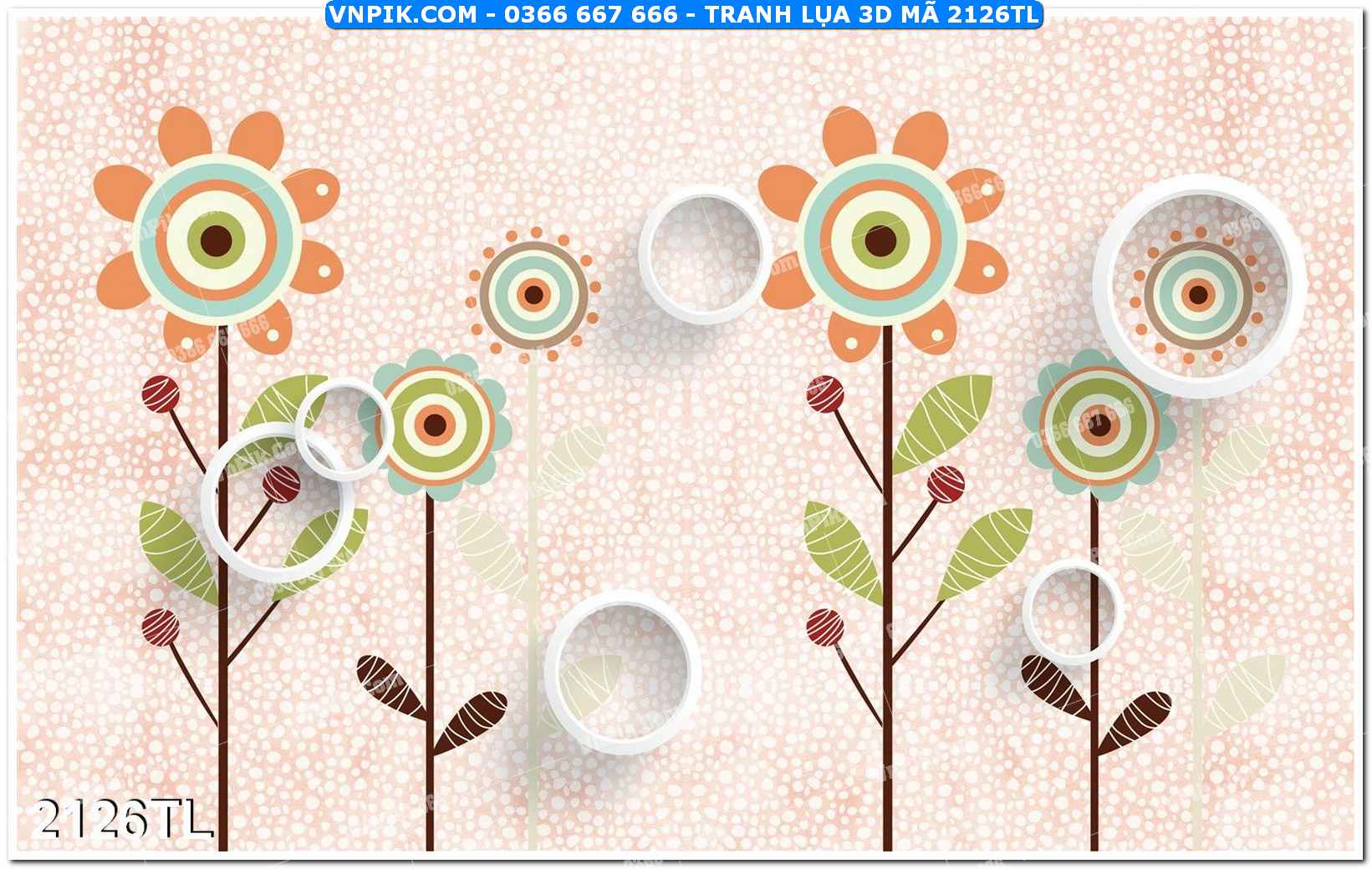 Tranh lụa 3D – Tranh trang trí dán tường 2126TL