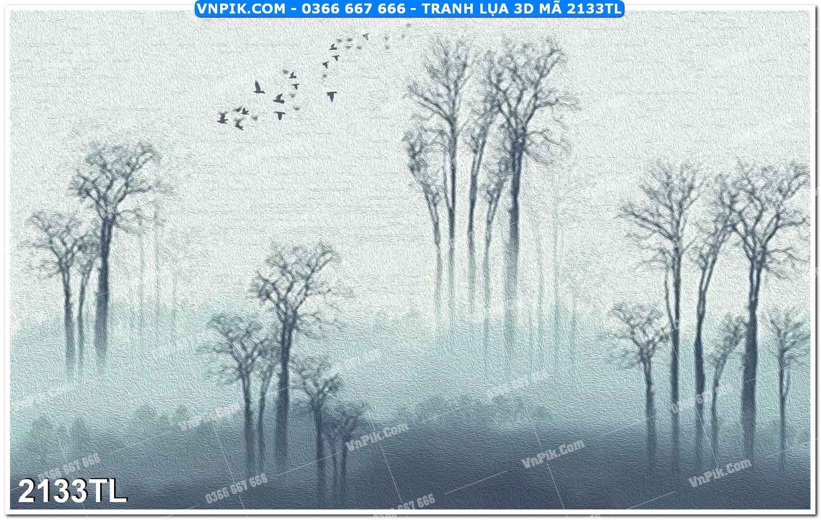 Tranh lụa 3D – Tranh trang trí dán tường 2133TL