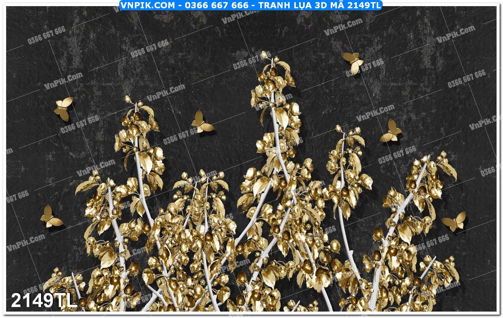 Tranh lụa 3D – Tranh trang trí dán tường 2149TL