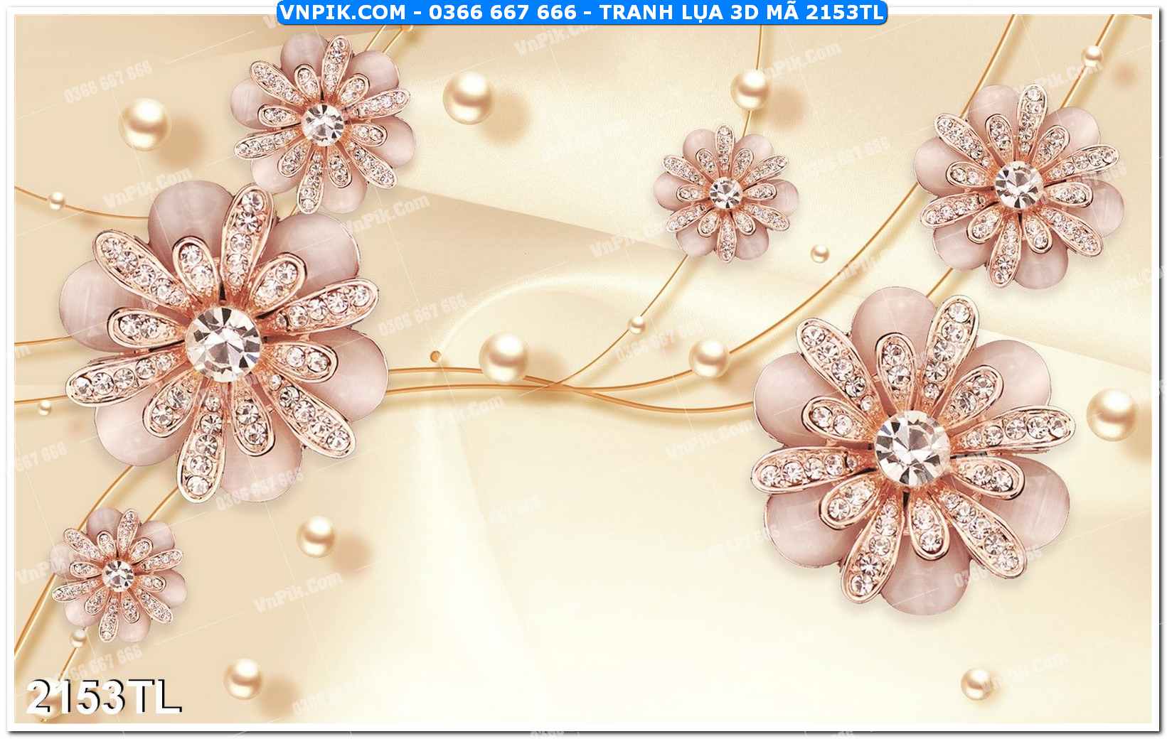 Tranh lụa 3D – Tranh trang trí dán tường 2153TL