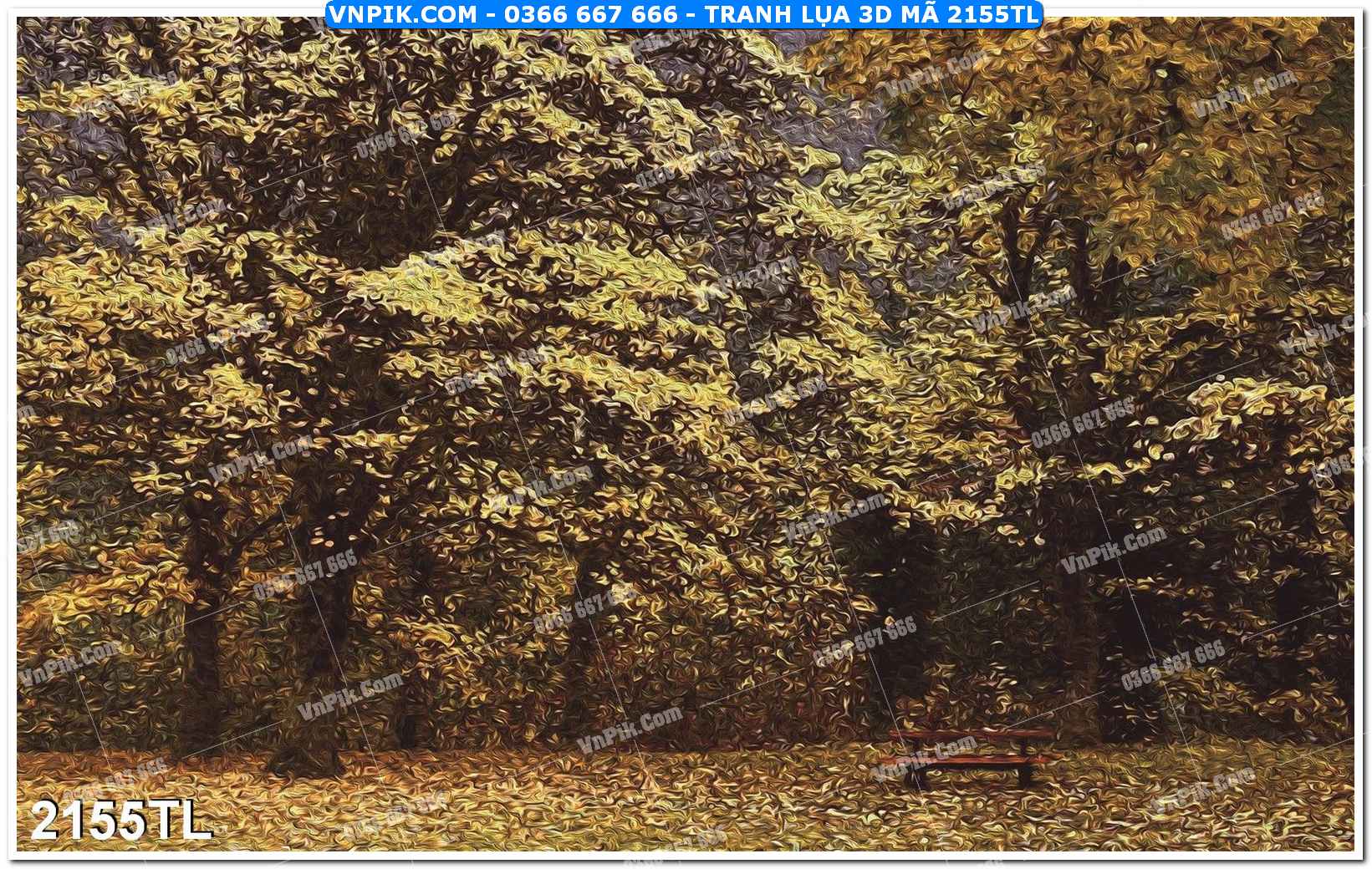 Tranh lụa 3D – Tranh trang trí dán tường 2155TL