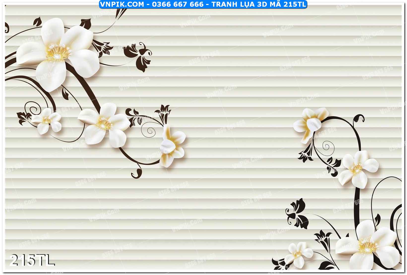 Tranh lụa 3D – Tranh trang trí dán tường 215TL