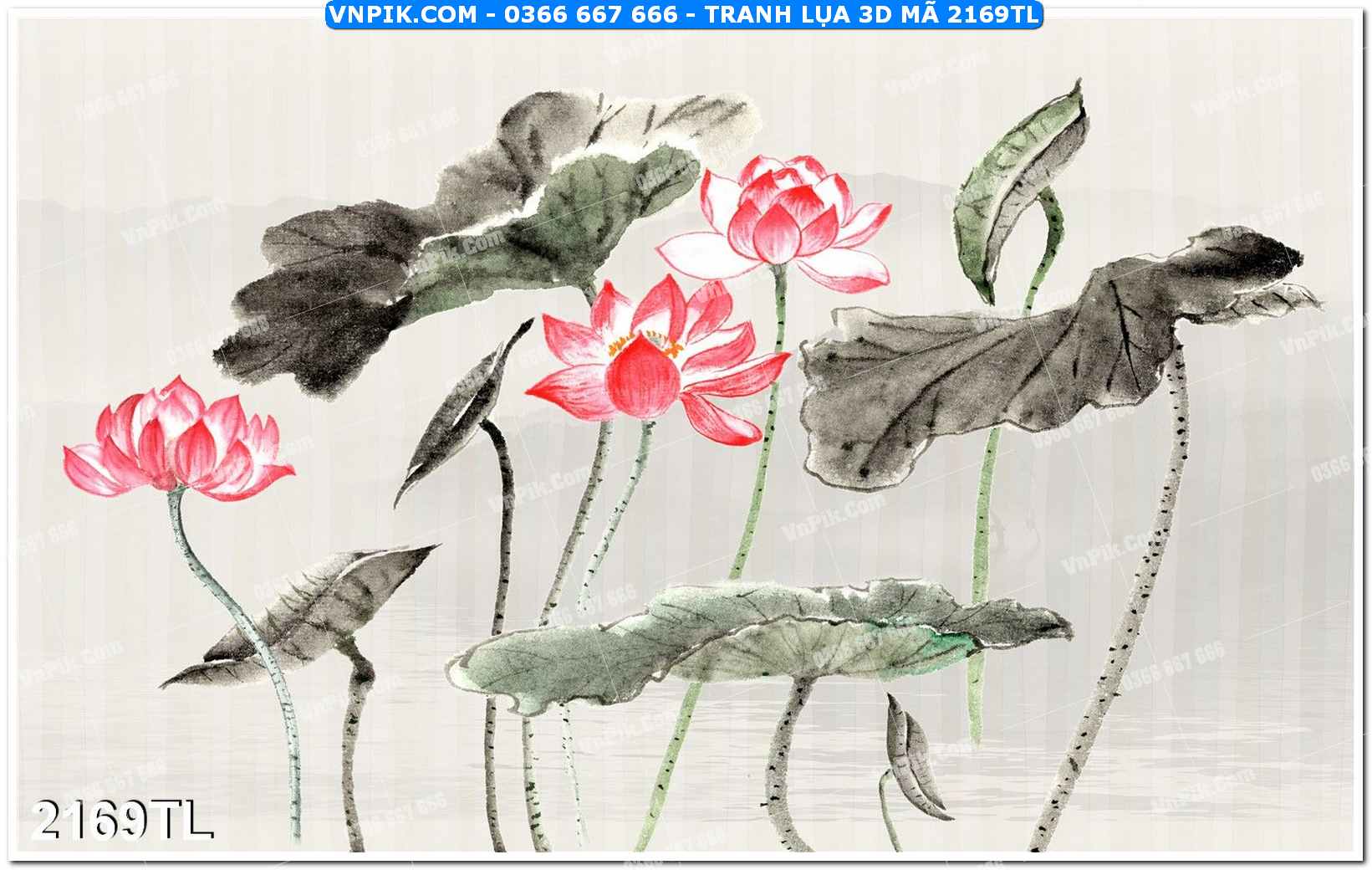 Tranh lụa 3D – Tranh trang trí dán tường 2169TL