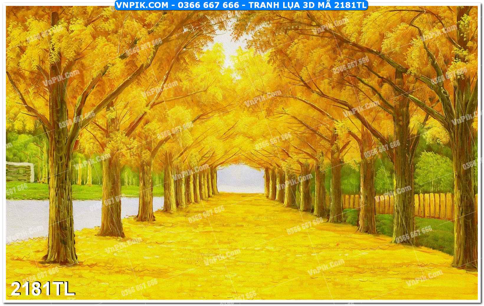 Tranh lụa 3D – Tranh trang trí dán tường 2181TL