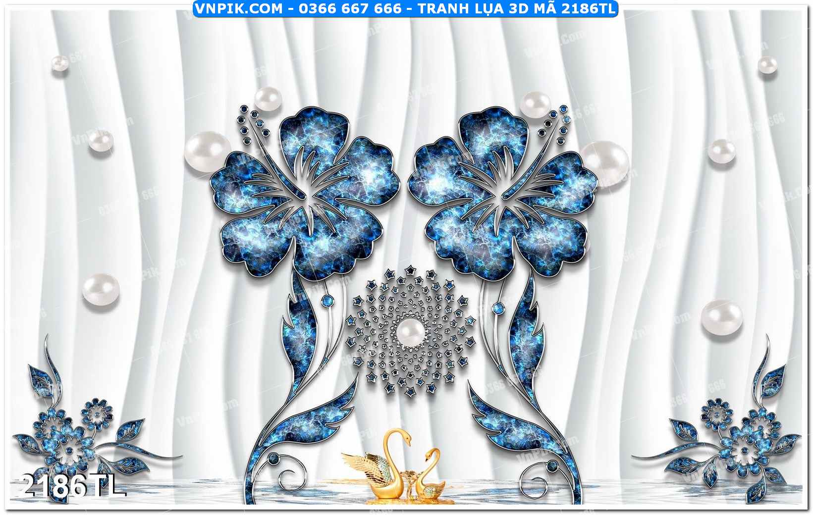 Tranh lụa 3D – Tranh trang trí dán tường 2186TL