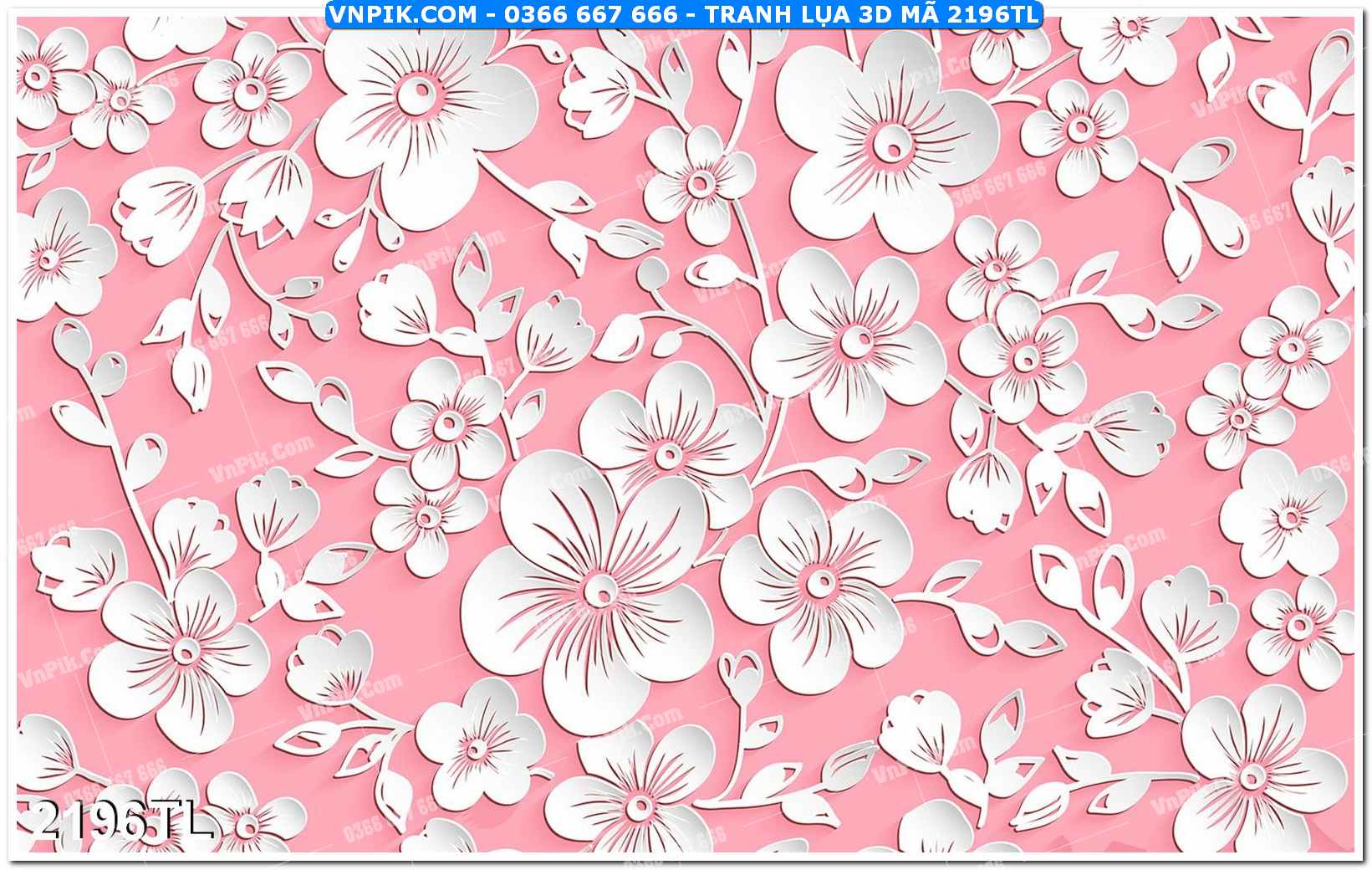 Tranh lụa 3D – Tranh trang trí dán tường 2196TL