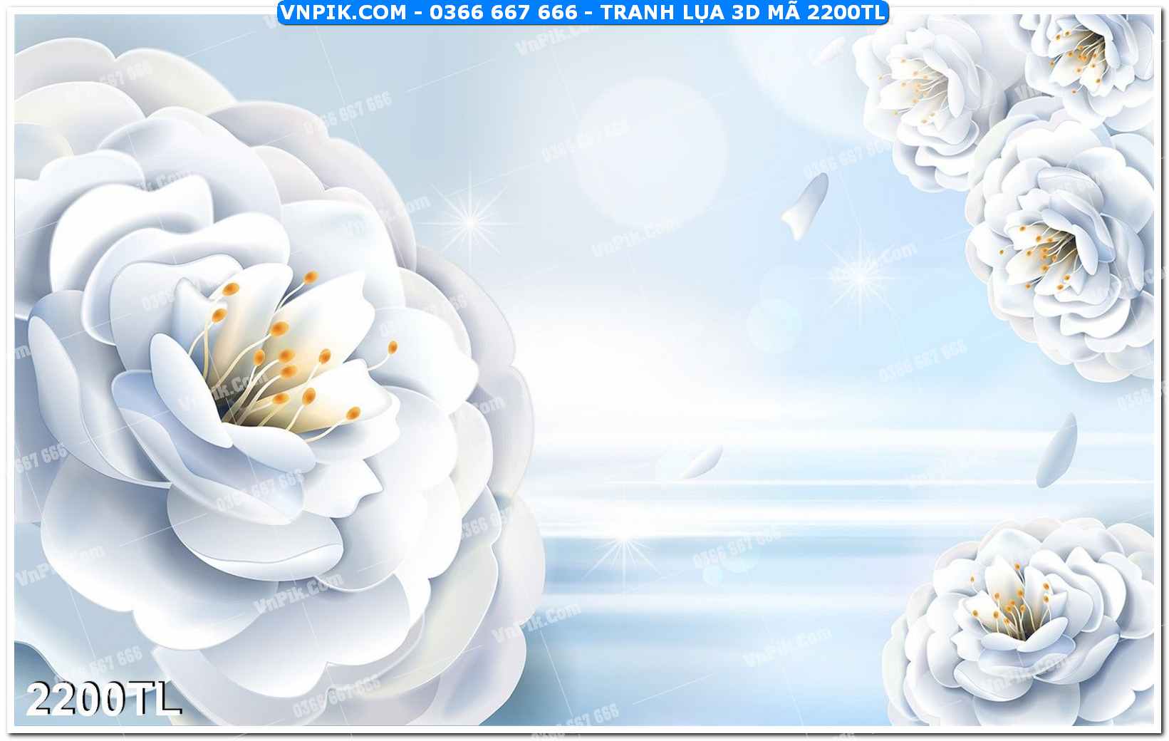 Tranh lụa 3D – Tranh trang trí dán tường 2200TL