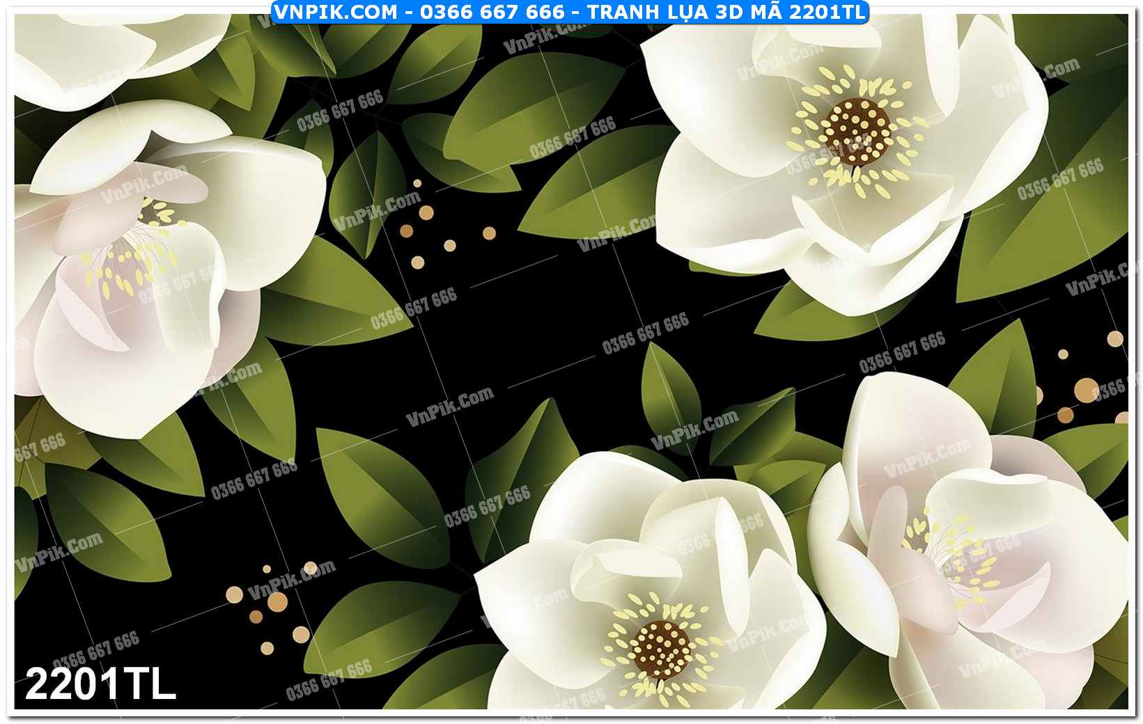 Tranh lụa 3D – Tranh trang trí dán tường 2201TL