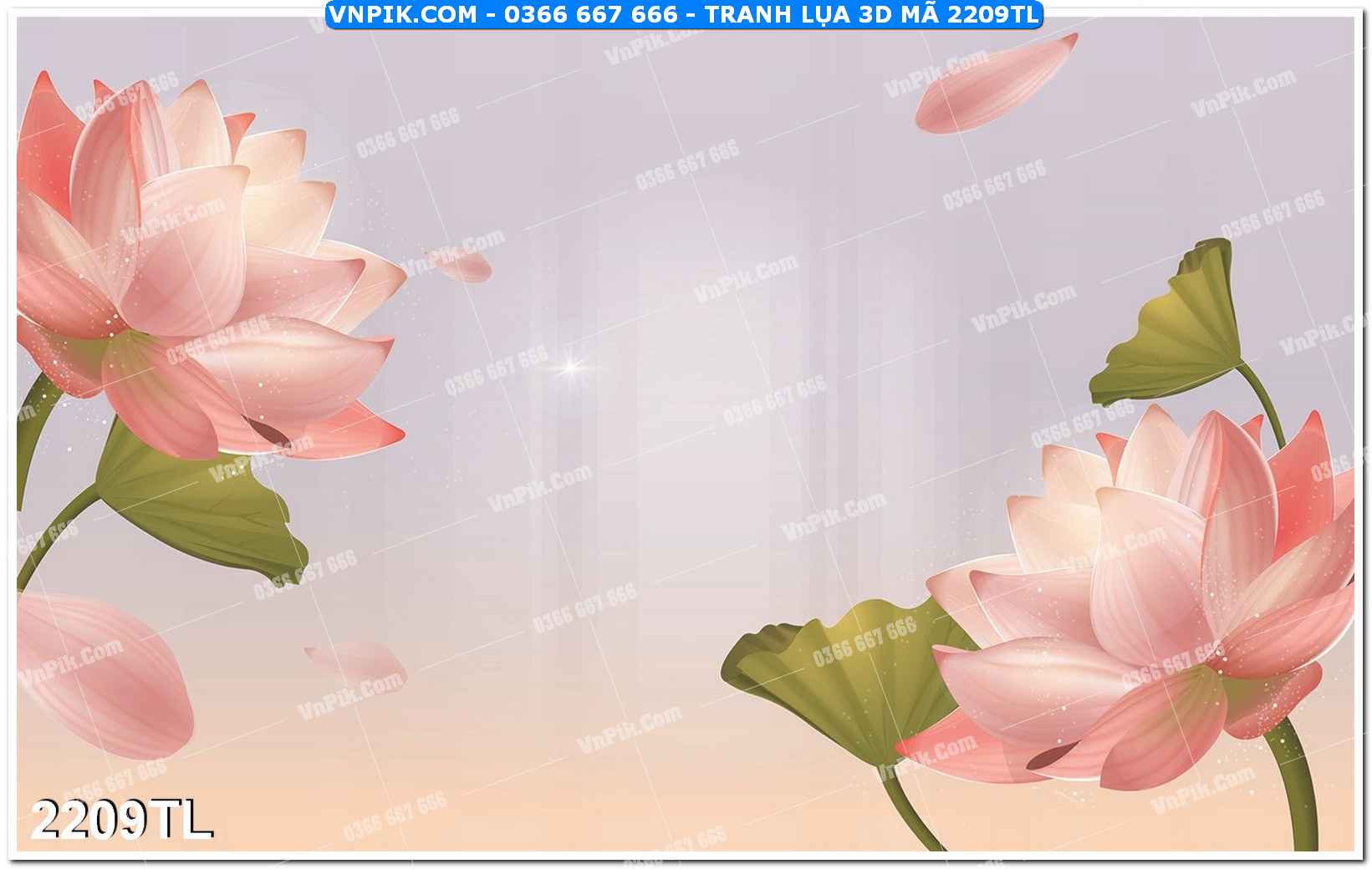 Tranh lụa 3D – Tranh trang trí dán tường 2209TL