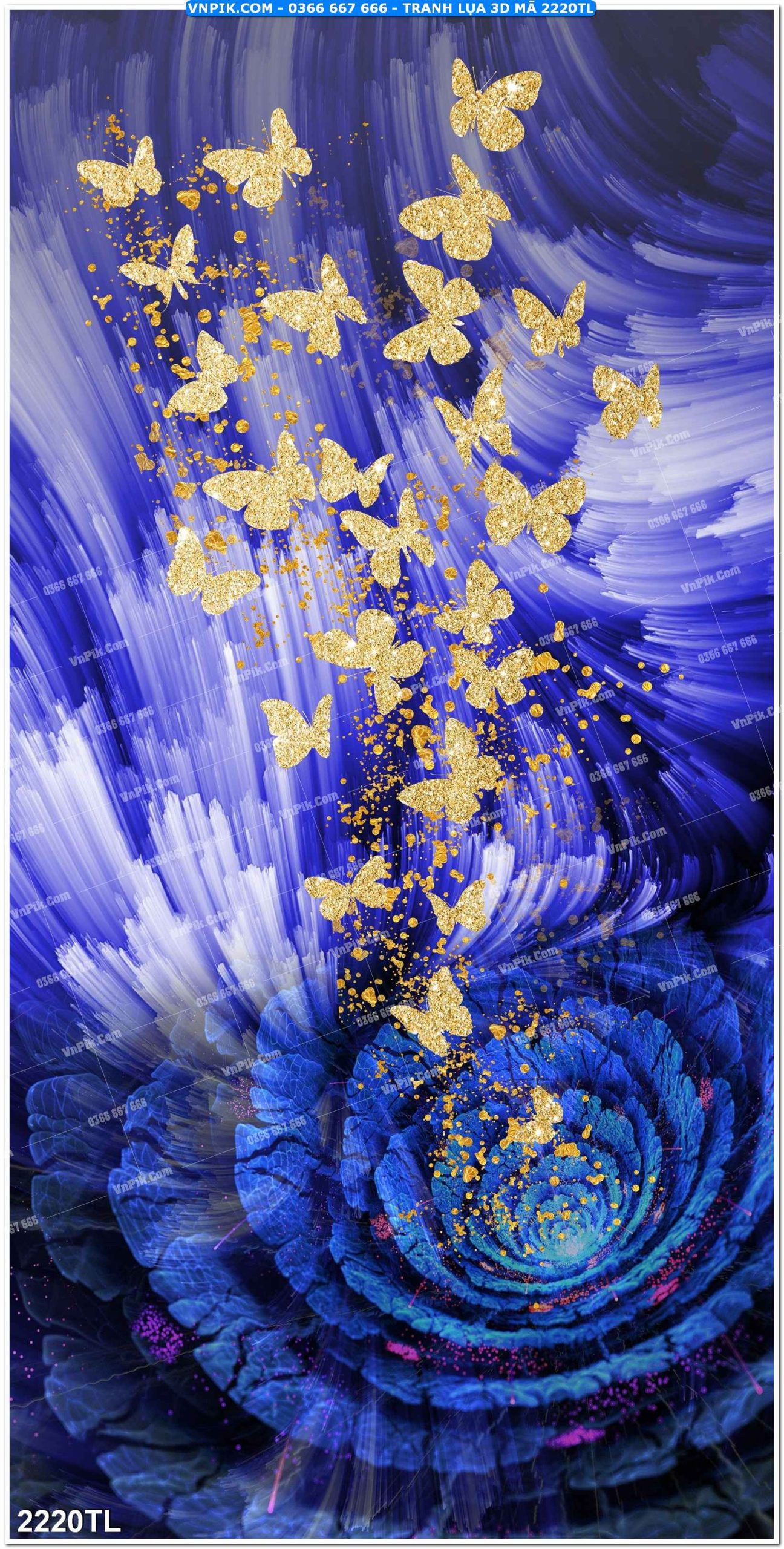 Tranh lụa 3D – Tranh trang trí dán tường 2220TL