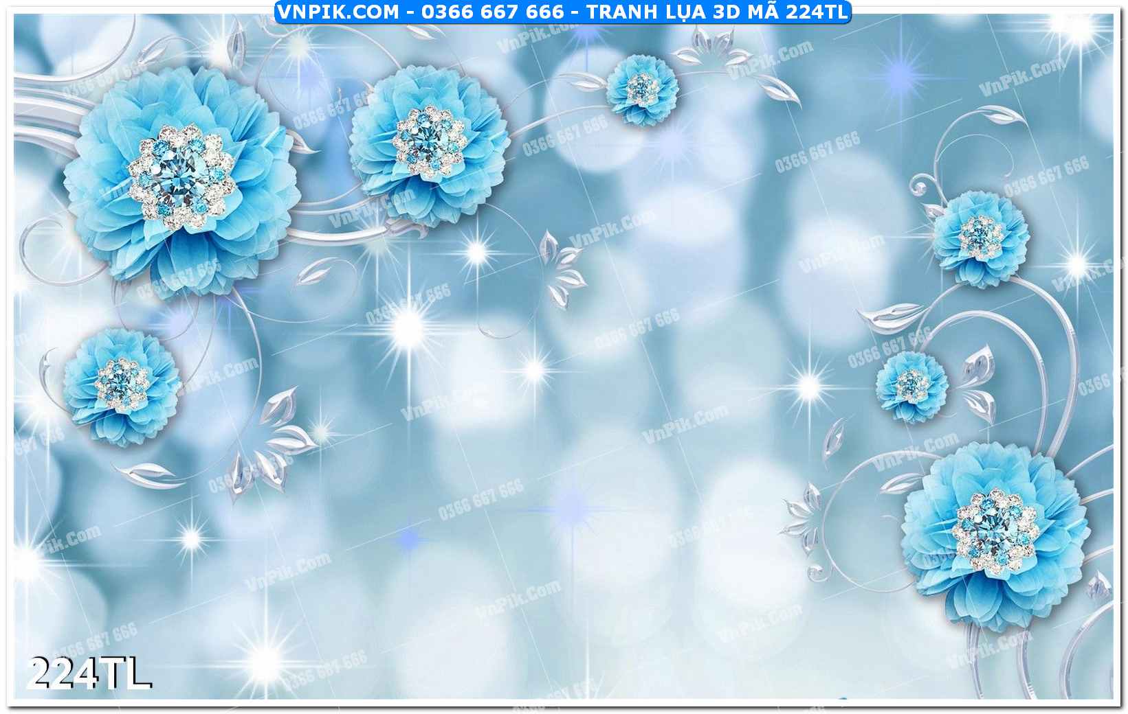 Tranh lụa 3D – Tranh trang trí dán tường 224TL