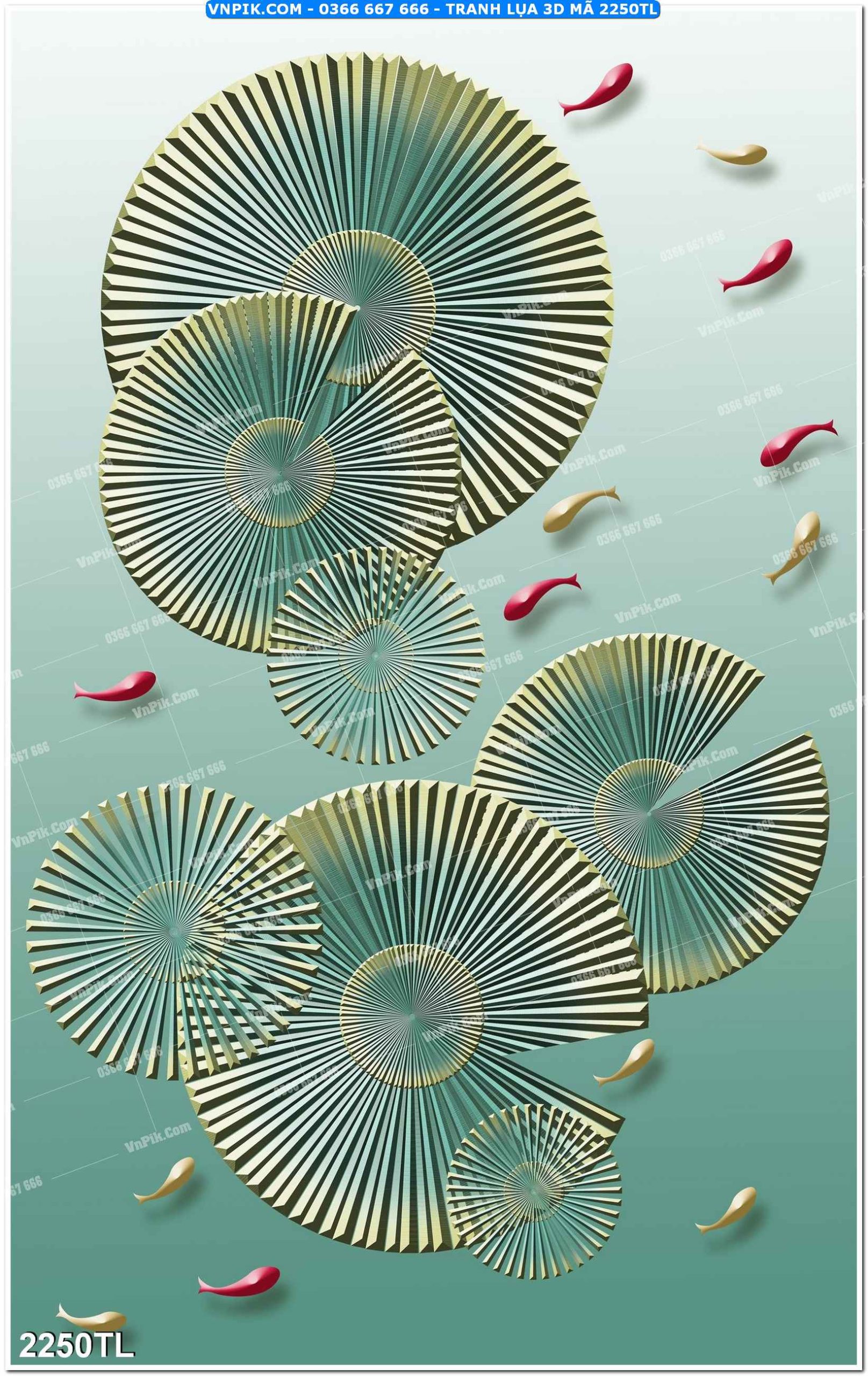 Tranh lụa 3D – Tranh trang trí dán tường 2250TL