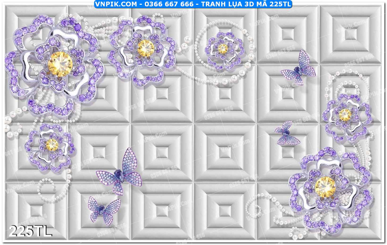 Tranh lụa 3D – Tranh trang trí dán tường 225TL