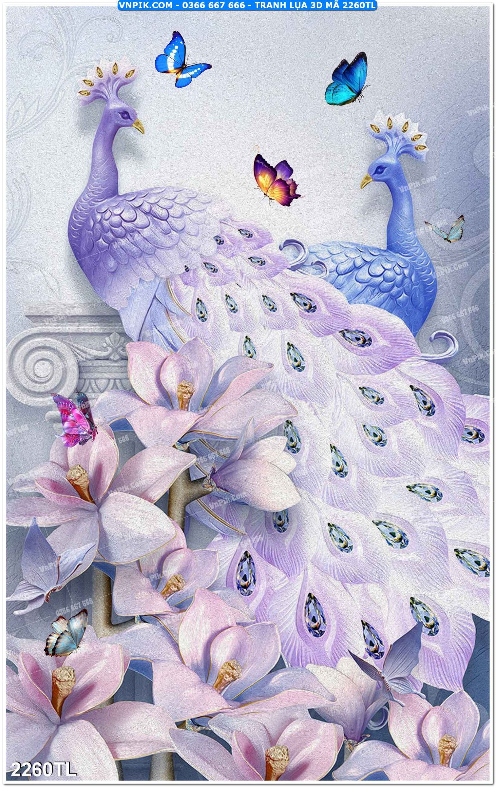 Tranh lụa 3D – Tranh trang trí dán tường 2260TL