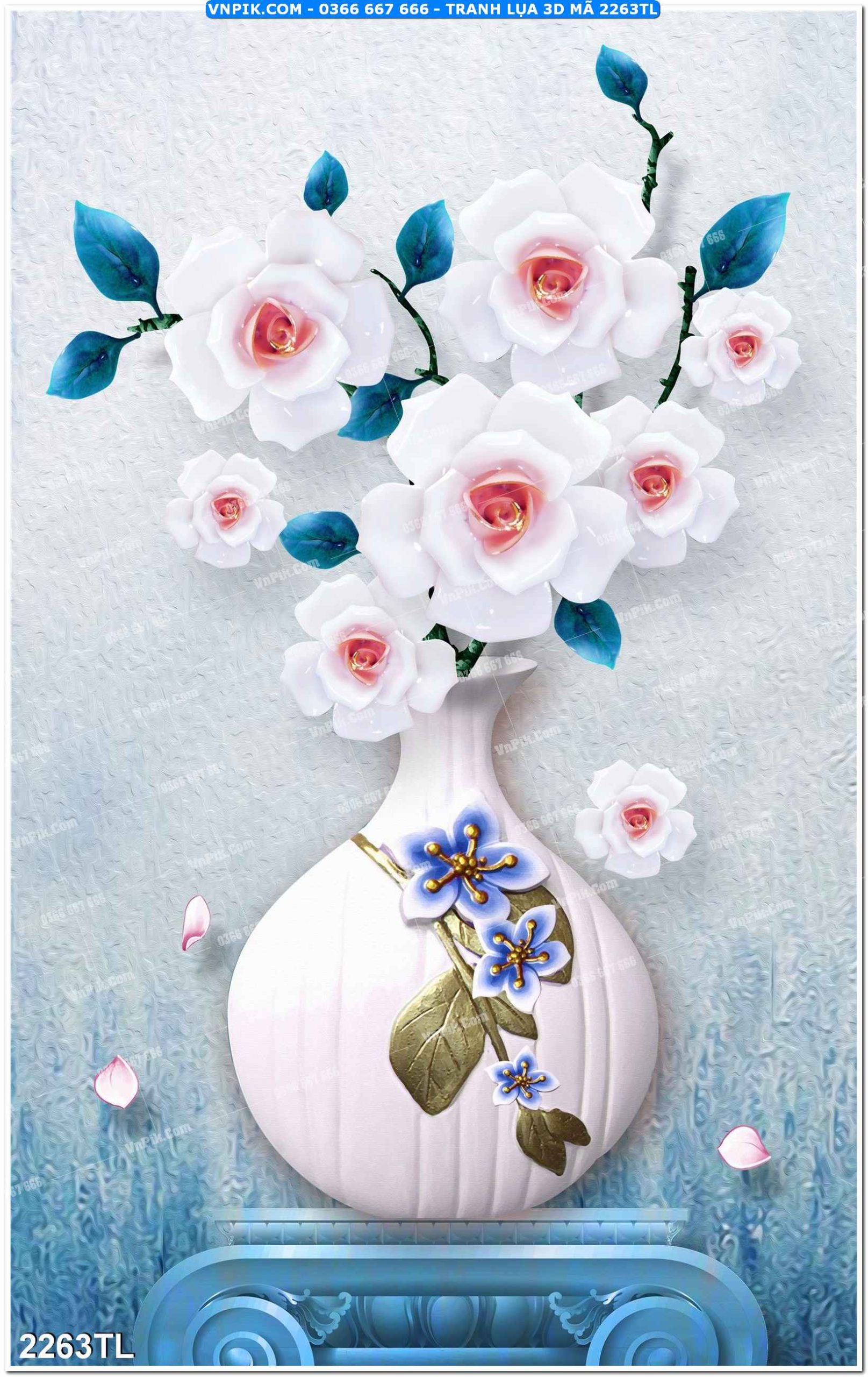 Tranh lụa 3D – Tranh trang trí dán tường 2263TL