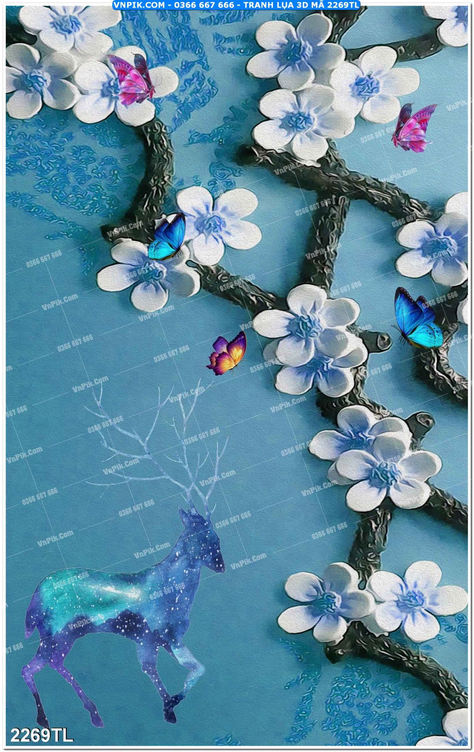 Tranh lụa 3D – Tranh trang trí dán tường 2269TL