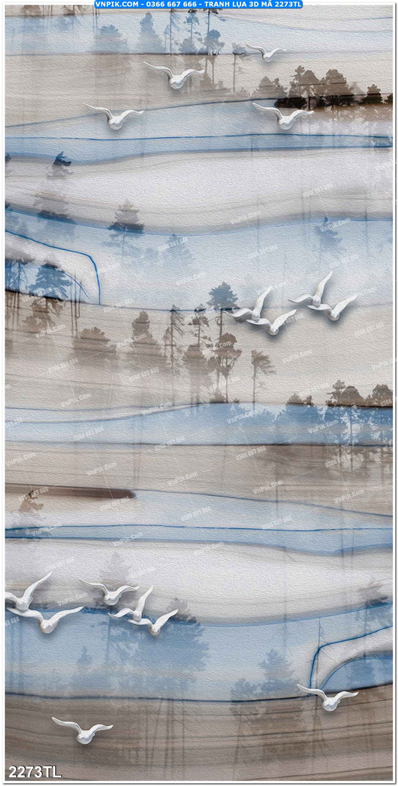 Tranh lụa 3D – Tranh trang trí dán tường 2273TL