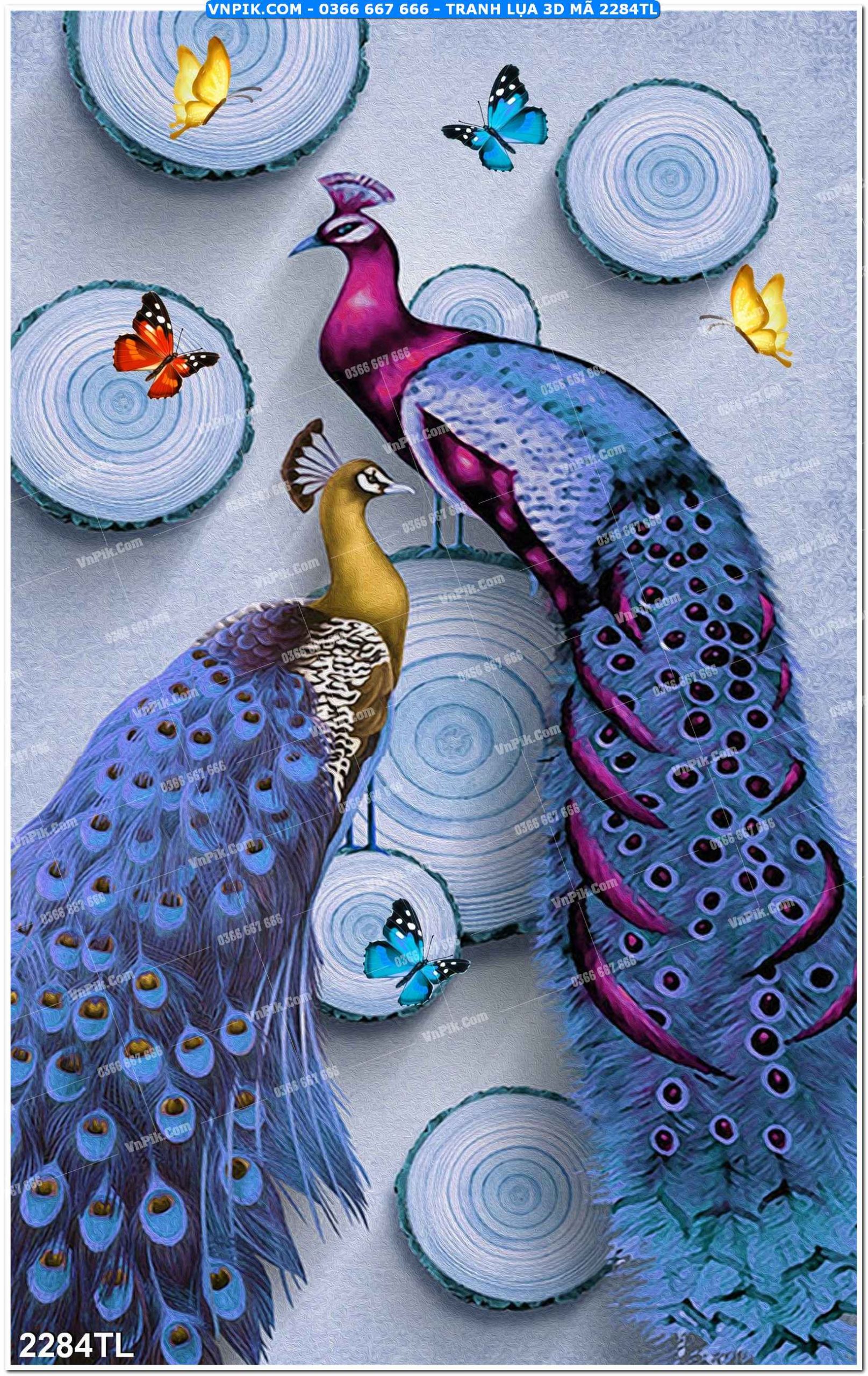 Tranh lụa 3D – Tranh trang trí dán tường 2284TL