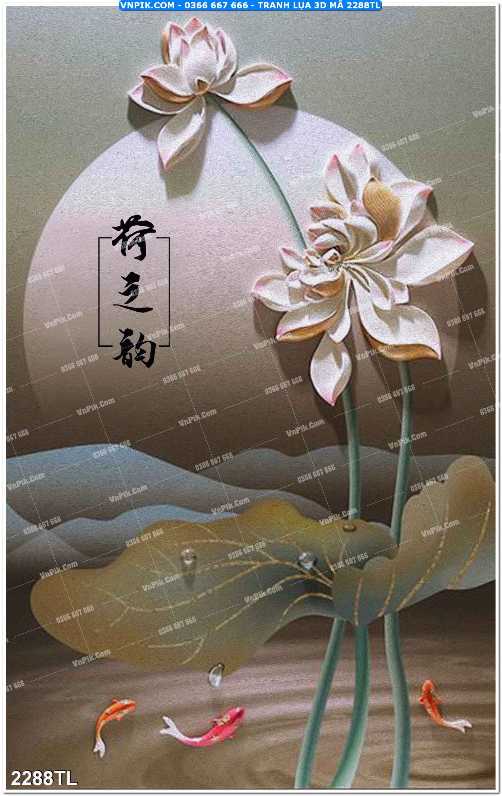 Tranh lụa 3D – Tranh trang trí dán tường 2288TL
