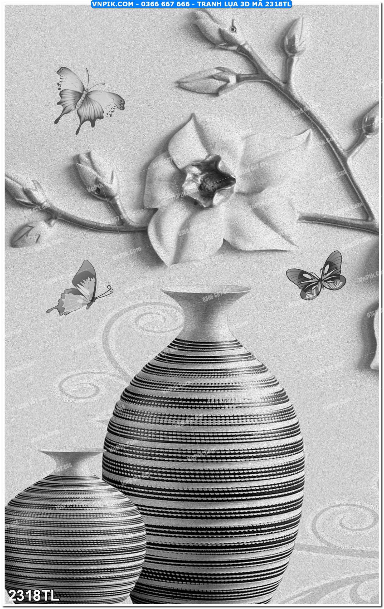 Tranh lụa 3D – Tranh trang trí dán tường 2318TL
