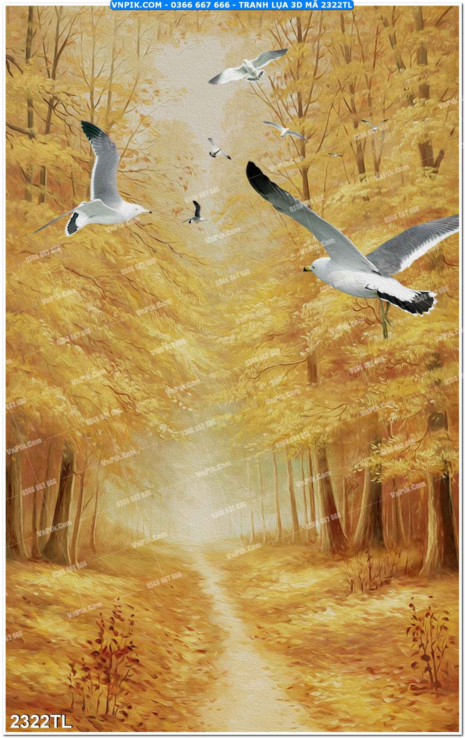 Tranh lụa 3D – Tranh trang trí dán tường 2322TL