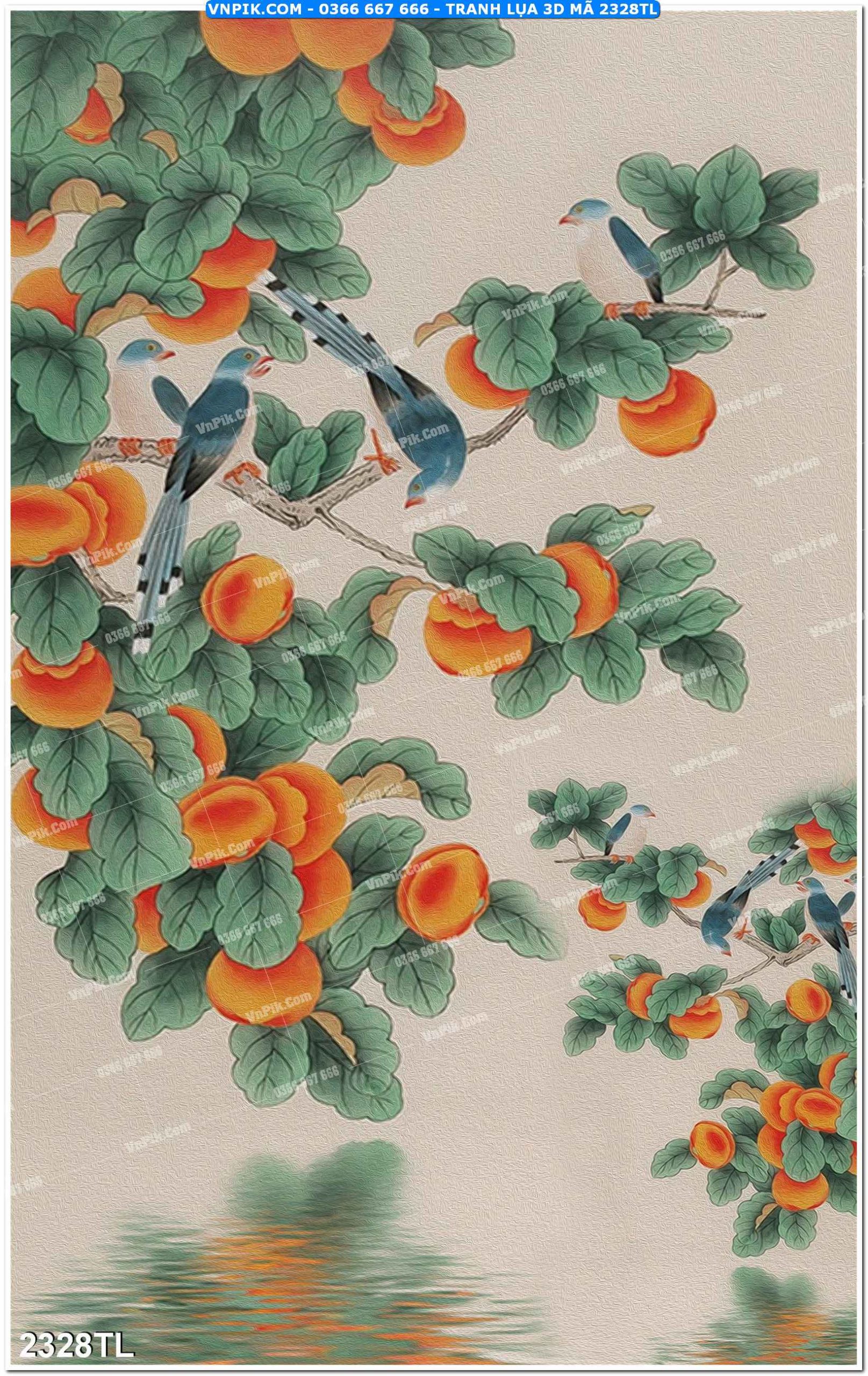 Tranh lụa 3D – Tranh trang trí dán tường 2328TL